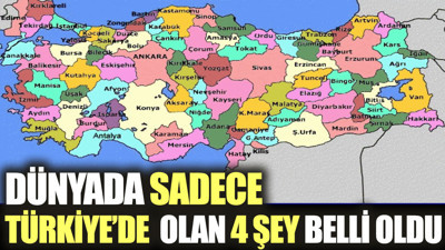 Dünyada sadece Türkiye'de olan 4 şey belli oldu