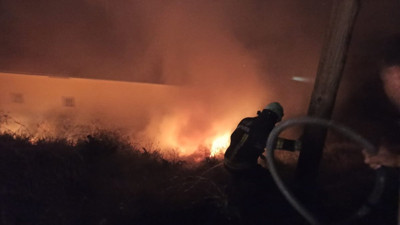 Van'da anız yangını