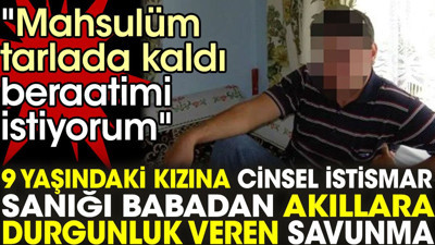 9 yaşındaki kızına cinsel istismar sanığı babadan akıllara durgunluk veren savunma: Mahsulüm tarlada kaldı
