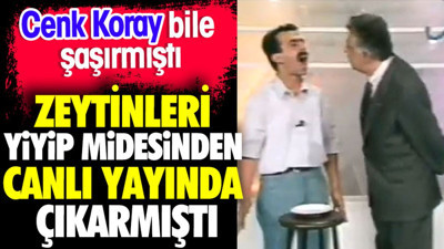 Zeytinleri yiyip midesinden canlı yayında çıkarmıştı. Cenk Koray bile şaşırmıştı