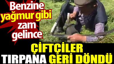 Benzine yağmur gibi zam gelince çiftçiler tırpana geri döndü