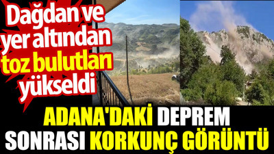 Adana'daki deprem sonrası korkunç görüntü. Her yer toz bulut oldu