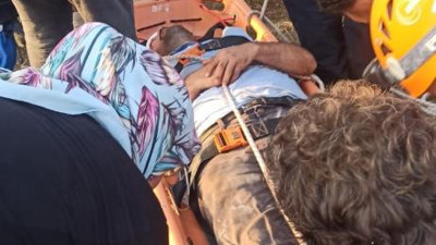 Derede bulunan su motorunun bir parçası 1 kişiyi yaraladı