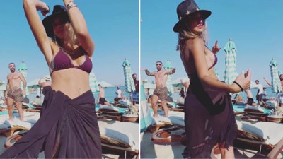 Tuvana Türkay'dan bikinili oryantal şov! Sosyal medyayı salladı