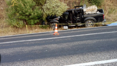 Manisa'da pikabın üzerine kaya düştü. 1 ölü, 3 yaralı