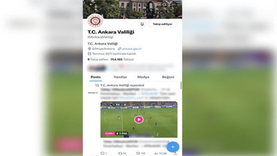 Ankara Valiliği'nin Fenerbahçe sevdası korsan yayın paylaştırdı