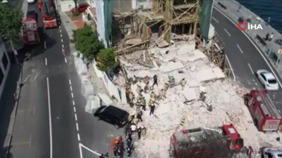 Beşiktaş'ta bina çöktü