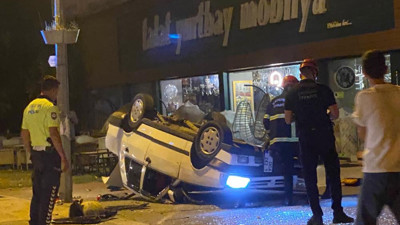 Alkollü sürücü karşı şeride geçip takla attı: 2 yaralı