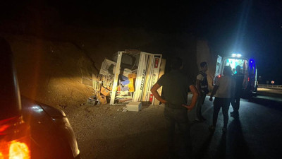 Sincik'te kontrolden çıkan kamyonet devrildi: 2 yaralı