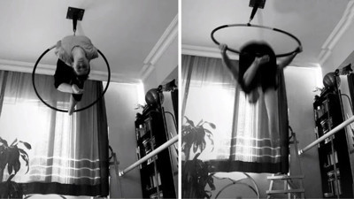 Ünlü oyuncu evinde çember dansı yaparken bir anda düştü