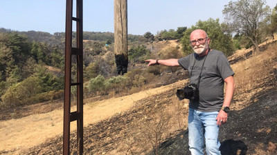 Çanakkale yangınının çıkış noktasını Hakan Kumuk görüntüledi