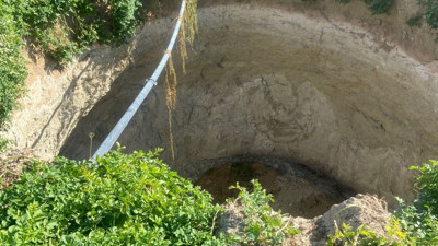 Konya'da yeni obruk oluştu: Çapı 20, derinliği 15 metre