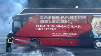 Ümit Özdağ'ın otobüsünde yangın çıktı