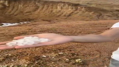 Elazığ’da dolu yağışı