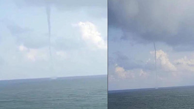 Kandıra'da hortum: Metrelerce yükseldi, o anlar cep telefonuyla görüntülendi