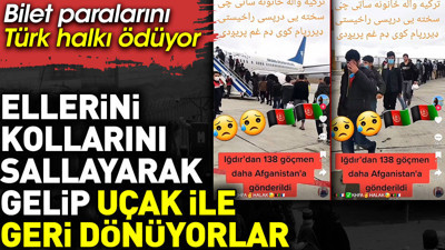 Ellerini kollarını sallayarak gelip uçak ile geri dönüyorlar. Bilet paralarını Türk halkı ödüyor