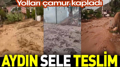 Aydın sele teslim. Yolları çamur kapladı