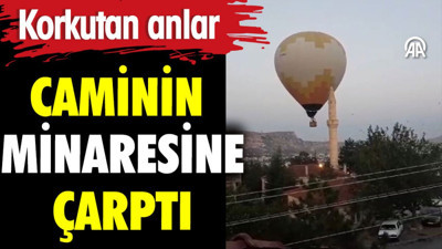 Caminin minaresine çarptı. Korkutan anlar