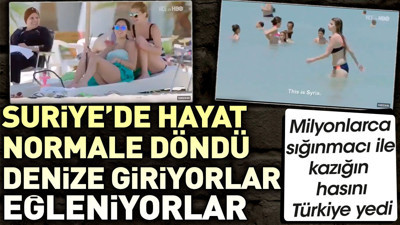 Suriye'de hayat normale döndü: Denize giriyorlar eğleniyorlar