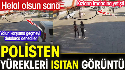 Polisten yürekleri ısıtan görüntü. Helal olsun sana