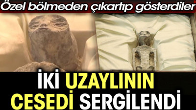 İki uzaylının cesedi sergilendi. Özel bölmeden çıkartıp gösterdiler
