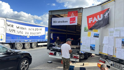 Almanya’da 85 tır şoförü açlık grevinde. Aralarında bir Türk'te var