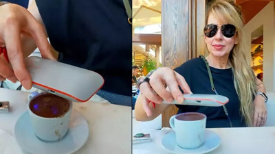 İpek Tuzcuoğlu kahvesini dezenfekte etti! Görenler gözlerine inanamadı