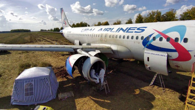 Buğday tarlasına inen yolcu uçağı tarladan kalkış yapacak