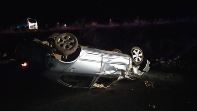 Kontrolden çıkan otomobil takla attı: 2 yaralı (26 Eylül 2023)