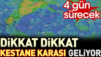Dikkat dikkat Kestane Karası geliyor. Dört gün sürecek
