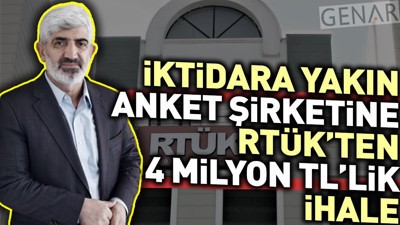 İktidara yakın anket şirketine RTÜK'ten 4 milyon TL'lik ihale