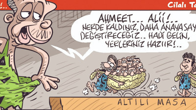 İktidarı da muhalefeti de güldürecek karikatür. Emre Ulaş yan masanın ikramını çizdi