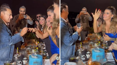 Mehmet Ali Erbil 40 yaş küçük sevgilisine yüzüğü taktı. Doğum günü hadiyesi evlilik teklifi