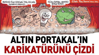 Kahvaltıda zeytin boğazınıza kaçabilir. Altın Portakal'ın karikatürünü çizdi