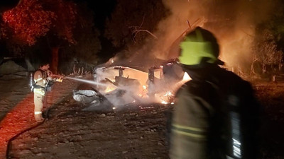 Zeytinlik barakası çıkan yangında kül oldu