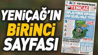 Yeniçağ Gazetesi'nin 1. sayfası (04 Ekim 2023)
