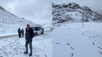 Bahçesaray beyaza büründü! Kar kalınlığı 10 santimetreye ulaştı