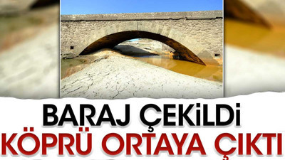 Baraj çekildi köprü ortaya çıktı
