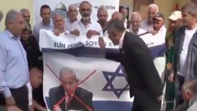 Adıyaman Muhtarlar Federasyonu'ndan ilginç İsrail protestosu