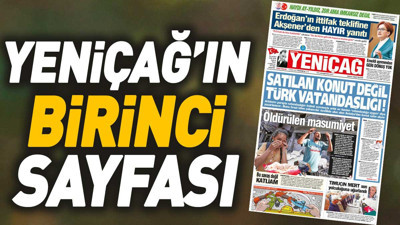 Yeniçağ Gazetesi'nin birinci sayfası (12 Ekim 2023)