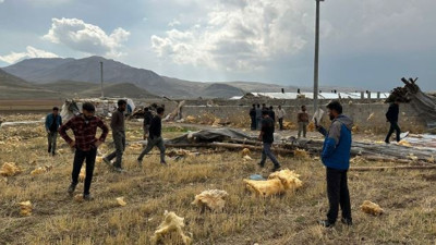 Hortum çiftliği dümdüz etti. İnsanlar ve hayvanlar yaralandı