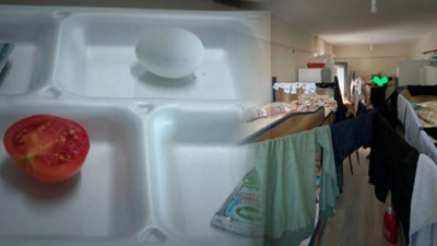 En 'lüks' yurtta öğrencilere bunu reva gördüler. İnşaat pislikleri içinde domates ekmekle kahvaltı ediyorlar