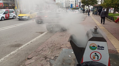 Yer altı çöp konteynerinde yangın