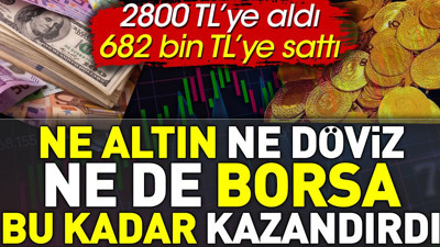 Ne altın ne döviz ne de borsa bu kadar kazandırdı