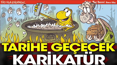 Tarihe geçecek karikatür. Emre Ulaş herkesin çözemeyeceği şekilde çizdi