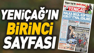 Yeniçağ Gazetesi'nin 1. sayfası (21 Ekim 2023)