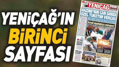 Yeniçağ Gazetesi'nin 1. sayfası (23 Ekim 2023)