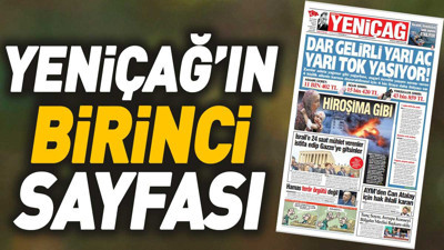 Yeniçağ Gazetesi'nin 1. sayfası (26 Ekim 2023)