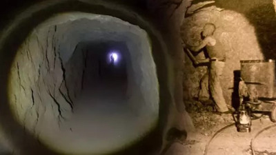 Kazma kürekle 30 yılda koca dağı deldi. Tünelin genişliği ve uzunluğu insan gücüne aykırı