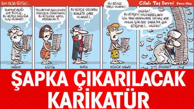 Şapka çıkarılacak karikatür. Emre Ulaş çizdi